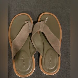 Vince Dean Olive Green Suede Flip Flop